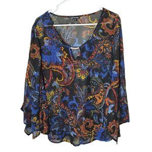 Unique Spectrum Top 2x Split Sleeve Sheer Boho